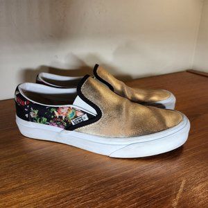 VANS  Gold  Floral Classic Slip-On Men (5.5) / Women (7.0)